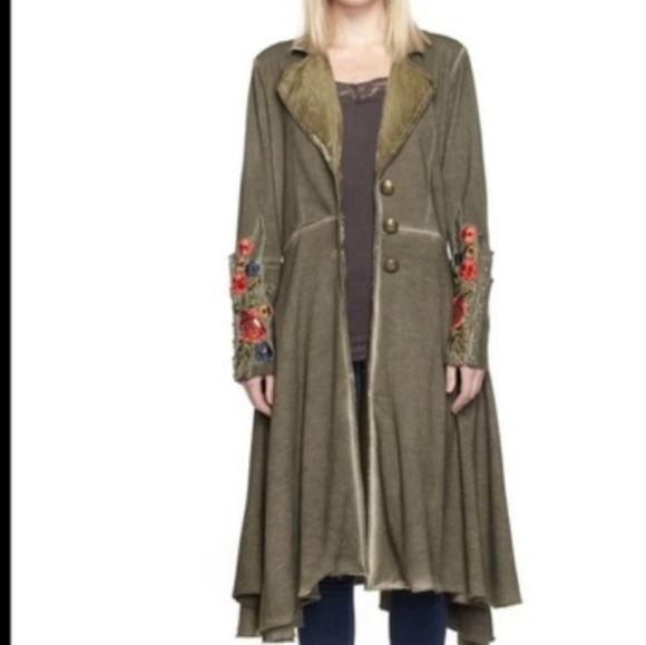 NWT Steampunk Wearable Art Metalic  Golden Embroidery Velvet Long Coat - Picture 6 of 16